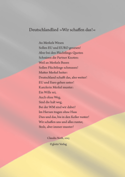 Deutschlandlied » Wir schaffen das!