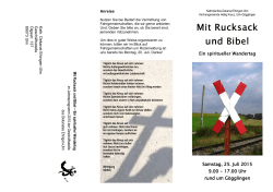 Mit Rucksack und Bibel - Dekanates Ehingen-Ulm