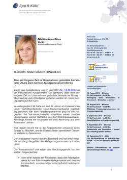 Eine seit l&auml;ngerer Zeit im Unternehmen geduldete betriebliche