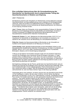 Eine vorl&auml;ufige Untersuchung &uuml;ber die Vorausbestimmung des