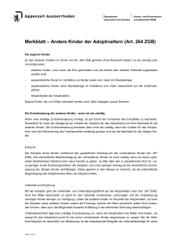 Merkblatt – Andere Kinder der Adoptiveltern (Art. 264 ZGB)