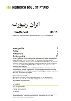Iran-Report 08/15 - Heinrich-Böll