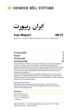 Iran-Report 08/15 - Heinrich-B&ouml;ll