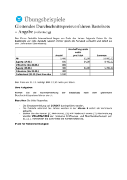 Gleitendes Durchschnittspreisverfahren Bastelsets
