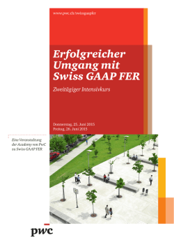 Erfolgreicher Umgang mit Swiss GAAP FER