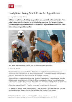 Handyfilme: Wenig Sex & Crime bei Jugendlichen