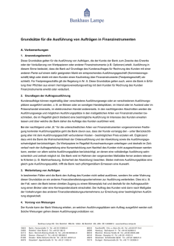 Grunds&auml;tze f&uuml;r die Ausf&uuml;hrung von Auftr&auml;gen in Finanzinstrumenten