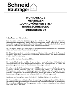 Baubeschreibung - Schneid Bauträger GmbH