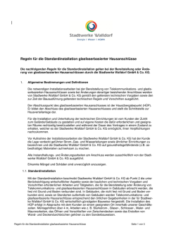 Regeln für die Standardinstallation glasfaserbasierter