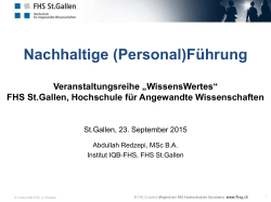 Nachhaltige - FHS St. Gallen