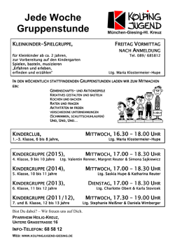 Jede Woche Gruppenstunde - Erzbistum M&uuml;nchen und Freising