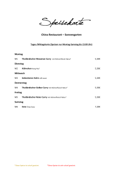 Speisekarte - Sonnengarten