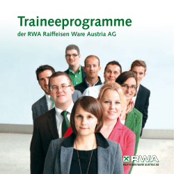 Folder Trainee-Programme - RWA Raiffeisen Ware Austria AG