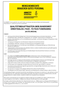 Ausschreibung QB - Amnesty International Servicegesellschaft