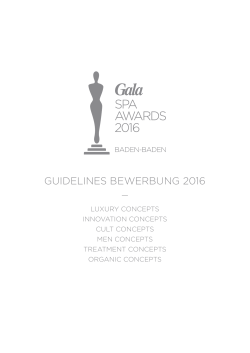 guidelines bewerbung 2016 - die gala spa awards 2016