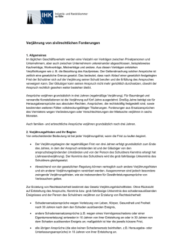Verjährung von zivilrechtlichen Forderungen