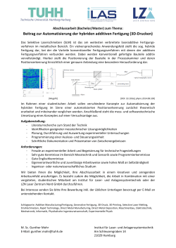 Beitrag zur Automatisierung der hybriden additiven Fertigung (3D