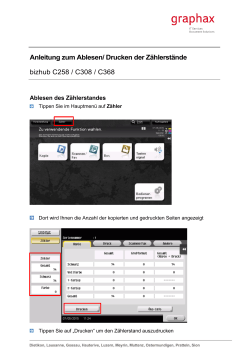 Anleitung zum Ablesen/ Drucken der Zählerstände bizhub C258