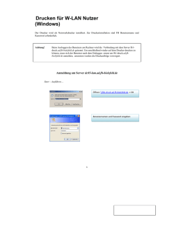 Drucken f&uuml;r W-LAN Nutzer (Windows)