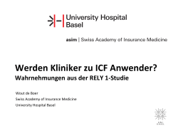 9. Dezember 2015: "Werden Kliniker zu ICF Anwendern?"