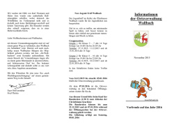 Informationen der Ortsverwaltung November 2015