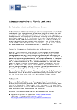 Adressbuchschwindel: Richtig verhalten - IHK Hannover