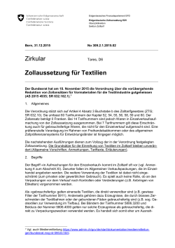 Zollaussetzung für Textilien - Eidgenössische Zollverwaltung EZV