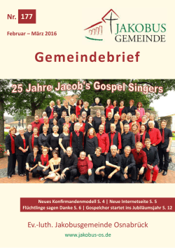 Gemeindebrief - Ev.-luth. Jakobusgemeinde Osnabrück