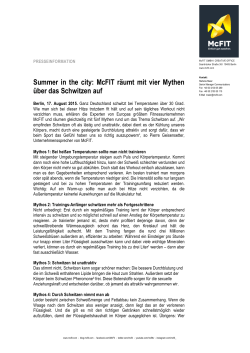 Summer in the city: McFIT räumt mit vier Mythen über das Schwitzen
