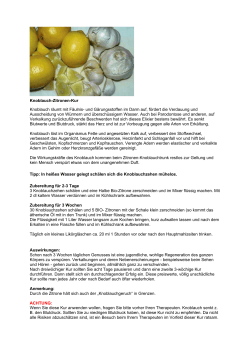 Knoblauch-Zitronen-Kur Knoblauch räumt mit Fäulnis