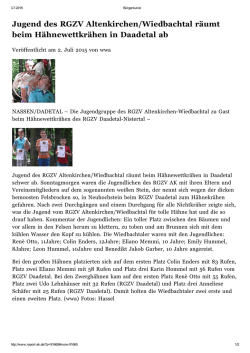 Jugend des RGZV Altenkirchen/Wiedbachtal r&auml;umt beim