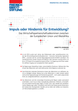 Impuls oder Hindernis f&uuml;r Entwicklung?