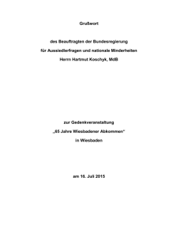 Gru&szlig;wort Wiesbadener Abkommen