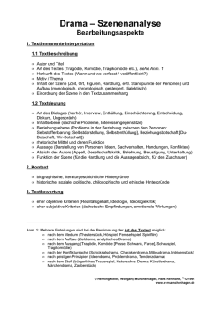 Drama &ndash; Szenenanalyse