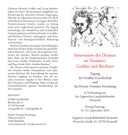 Innovation des Dramas im Vorm&auml;rz: Grabbe und B&uuml;chner