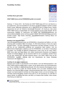 Craft Beer Boom geht weiter: CRAFT BEER Arena auf der