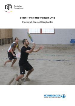 Beach Tennis Nationalteam 2016 Steckbrief: Manuel Ringlstetter