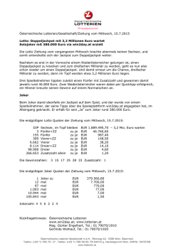 Doppeljackpot mit 3,2 Millionen Euro wartet Solo