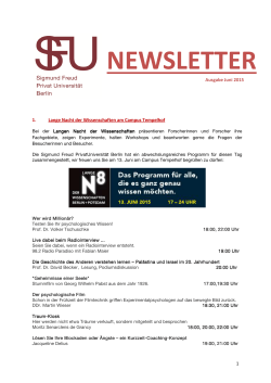 Newsletter SFU Berlin Mai 2015