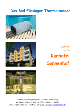 Thermalwasserflyer - Kurhotel Sonnenhof in Bad Füssing