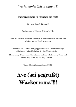 Ave (sei gegrüßt) Wackerroma"!!!