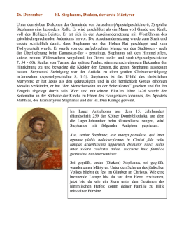 Hl. Stephanus - St. Johannes der Täufer