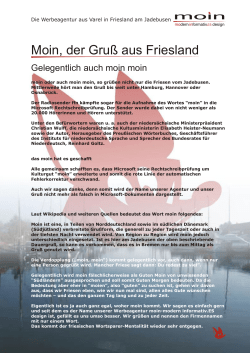 Moin, der Gru&szlig; aus Friesland - moin