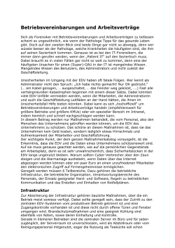 Betriebsvereinbarungen und Arbeitsverträge - ADS
