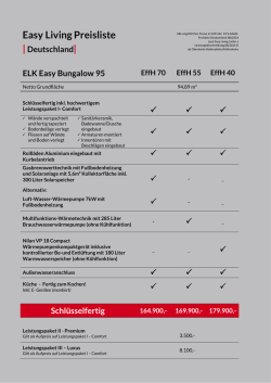 Easy Bungalow 95 Preisliste D
