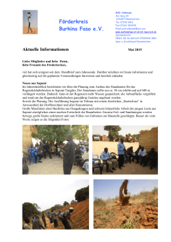 Aktuelle Informationen - Förderkreis Burkina Faso eV