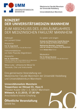 Plakat - Medizinische Fakultät Mannheim