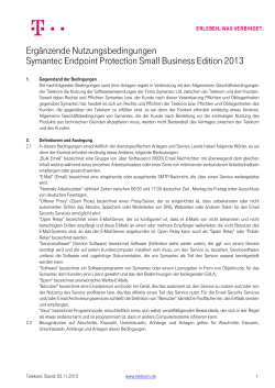 Ergänzende Nutzungsbedingungen Symantec Endpoint