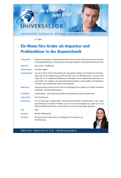 Ein Mann f&uuml;rs Grobe als Anpacker und Probleml&ouml;ser in der