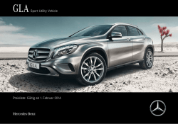GLA Sport Utility Vehicle Preisliste: G&uuml;ltig ab 1. Februar 2016